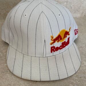 New Era White and Red Bull Logo Hat